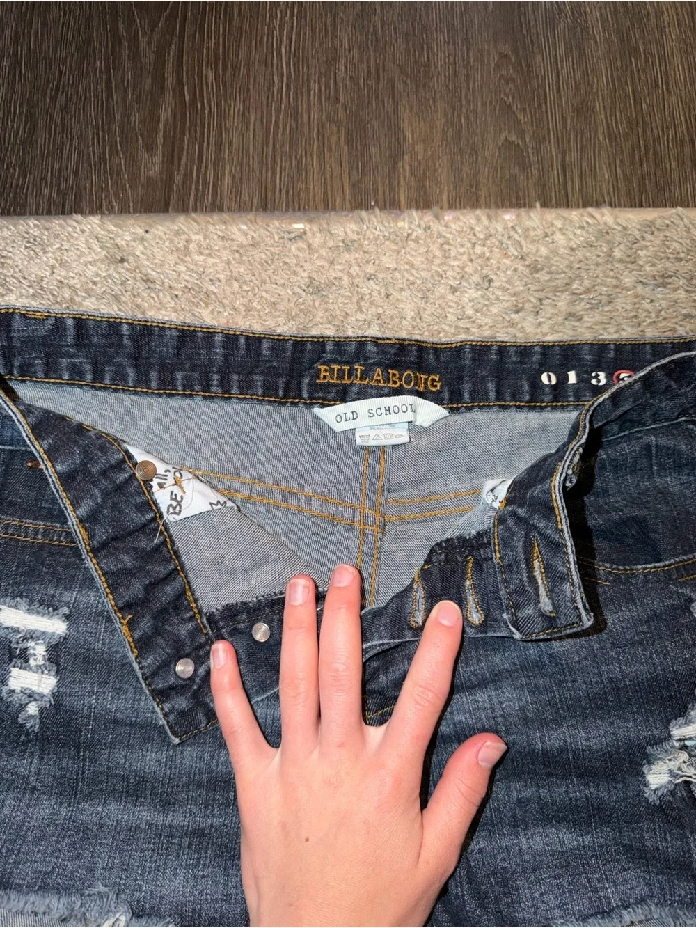 Dark Wash Distressed Womens Denim Shorts